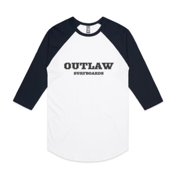 Outlaw Surfboards - Grey -3/4 Raglan Sleeve Tee Thumbnail